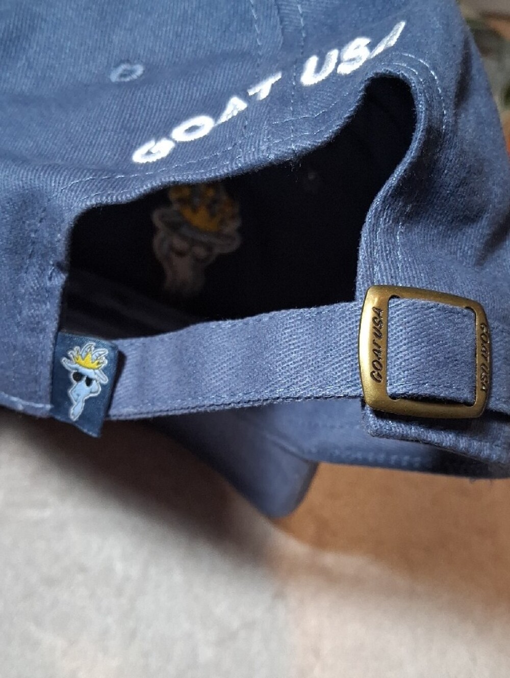 Kids Navy Baseball Cap with Crowned Goat Patch - Picture 6 of 7